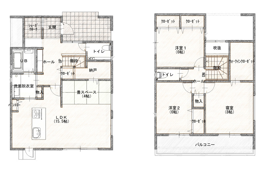 高松市多肥上町の新築一戸建の間取り