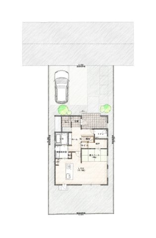 高松市多肥上町の新築一戸建の前面道路含む現地写真
