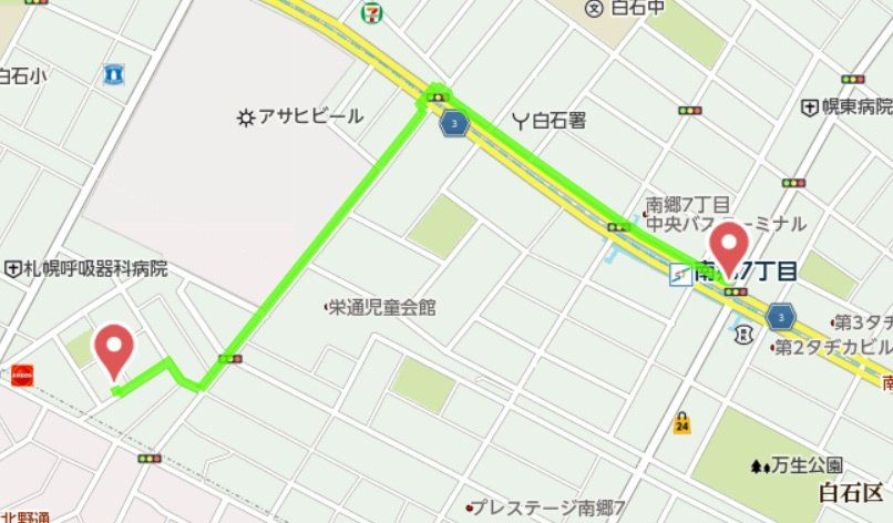 【新築戸建】札幌市白石区栄通5丁目2棟の地図