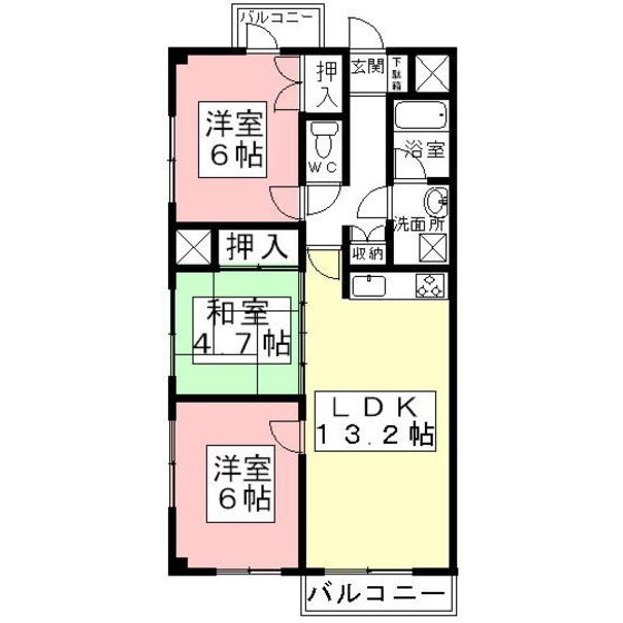 ハイツ秋桜の間取り