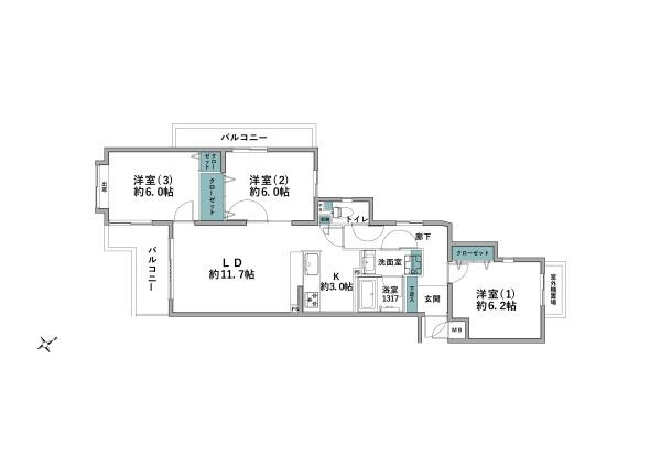 戸塚西パークホームズ四番館の間取り