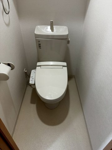 落ち着いた色調のトイレです