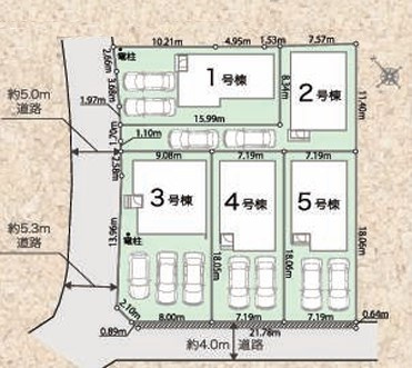 八王子市　大楽寺町　新築一戸建て　１期の区画図|～全5棟の新しいコミュニティーが誕生～