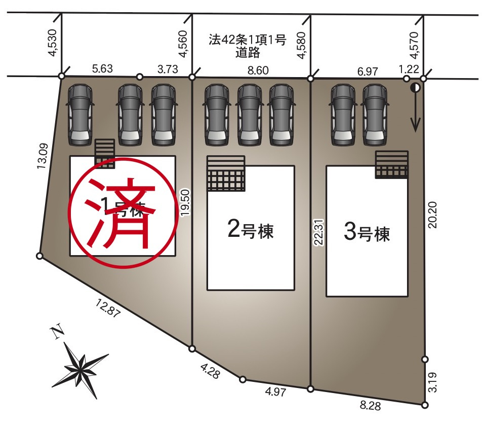 千曲市寂蒔第１の外観パース|２号棟