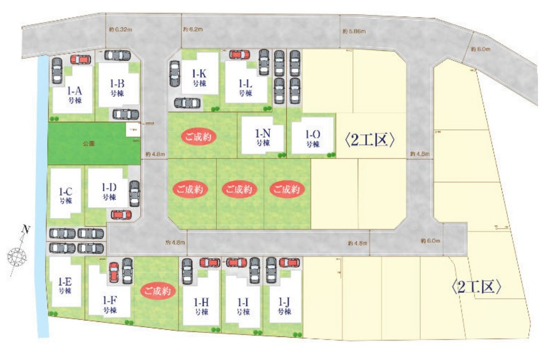 新座石神5期　全18棟（1工区）　1-O号棟