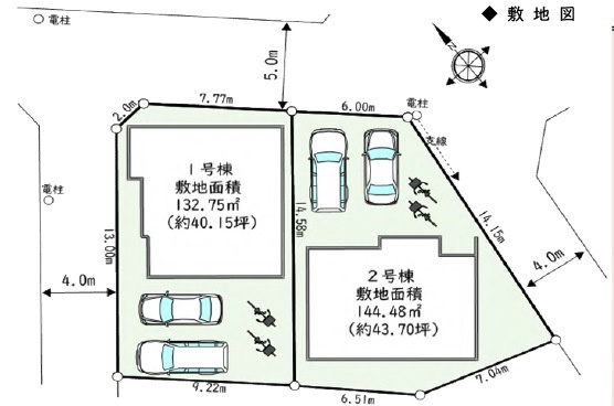 川越市今成4丁目　新築分譲　「西川越駅」徒歩13分　敷地40坪　【泉小学区】の区画図