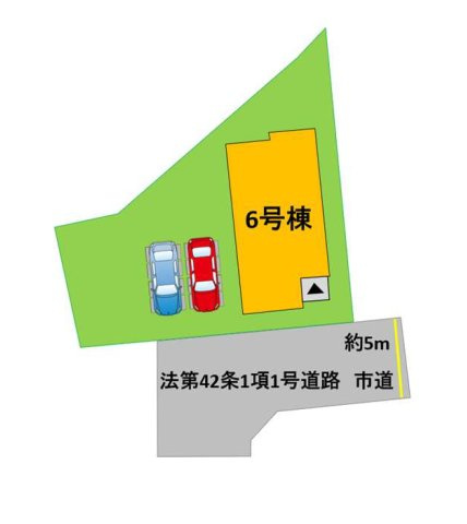 熊本市東区画図町大字下無田第4-1棟(6号棟)の区画図|配置図（6号棟）