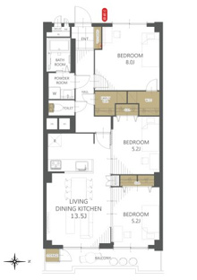 【間取り】サンコーポ勝田台Ｆ棟 