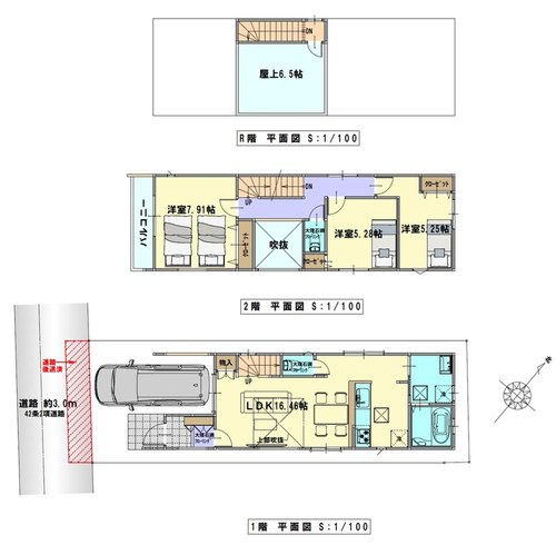 和光市白子２丁目　建築条件付き売地　フリープラン対応の参考プラン|LDK16帖超+大きな吹抜け+屋上テラス付き