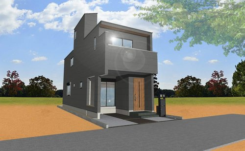 和光市白子２丁目　建築条件付き売地　フリープラン対応の外観パース|都市型デザイナーズ住宅です！
建物プラン例
建物価格1700万円、建物面積87.15m2