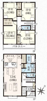【間取り】 | 【仲介手数料無料！！】日野市平山４丁目　新築戸建て（全14棟）13号棟　5080万円