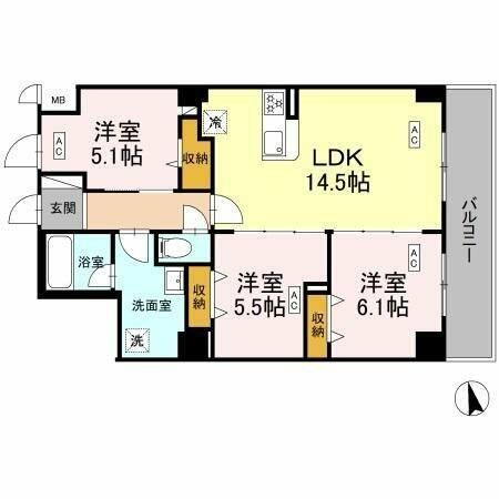 カスタリア西船橋Ⅱの間取り