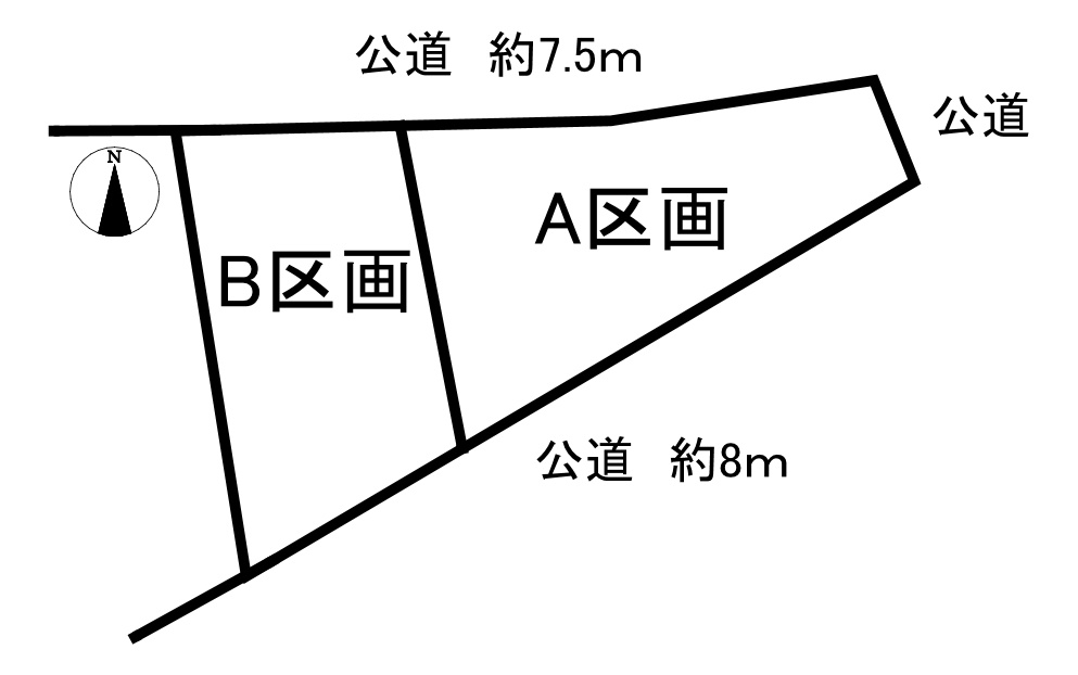 半田市清城町1丁目　全2区画　A区画の区画図|全2区画分譲地☆