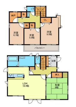 下野市烏ケ森1丁目の間取り