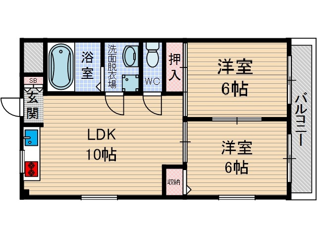 水尾ちとせハイツの間取り