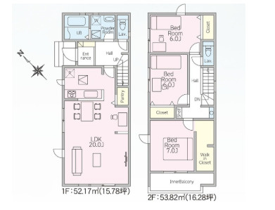 LIGNAGE上並榎町1期の区画図