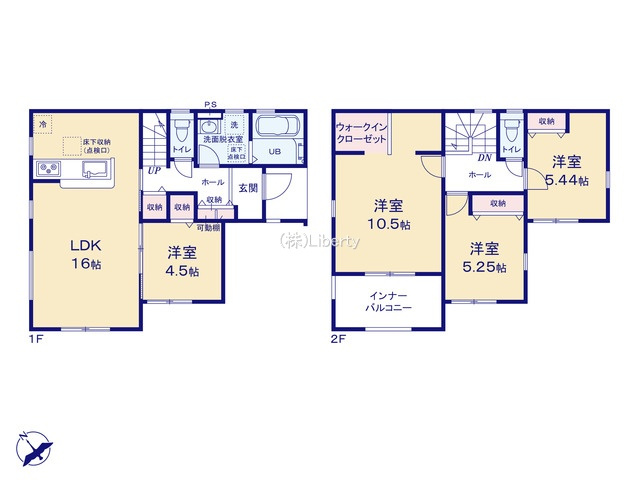 第1石岡市旭台　新築戸建の間取り