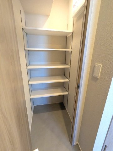 geo ent上野稲荷町の玄関|キャリーケースも収納可能なシューズインクローゼットです