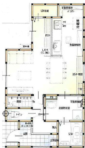 高知市加賀野井　新築一戸建ての間取り|1階に水回りを集約。家事動線がスムーズな間取り
