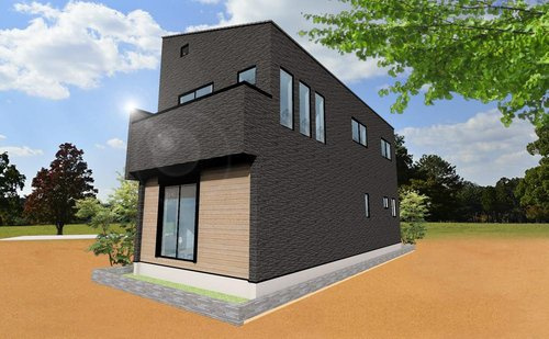 新座市野寺１丁目　建築条件付き売地　全６区画　誕生！の外観パース|建物プラン例（4号地）
「広さ×価格が魅力。ゆとり重視派に嬉しい区画」