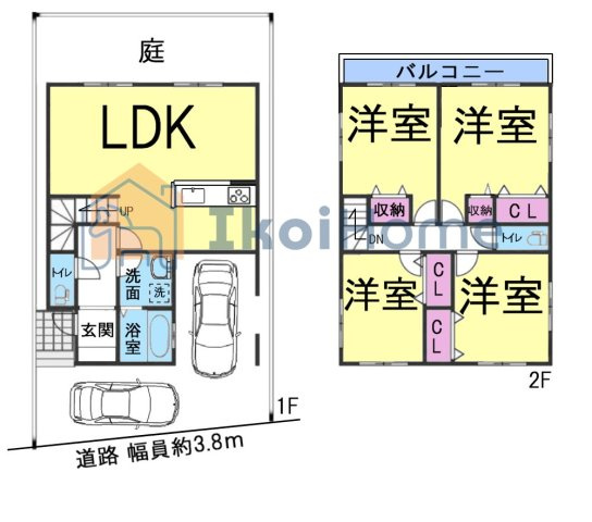明石市魚住町西岡　中古戸建の間取り|●年中無休：当日予約可●1階LDKカウンターキッチンで開放的！陽当り・通風良好！