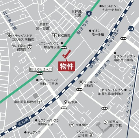 コンフォール南柏の地図