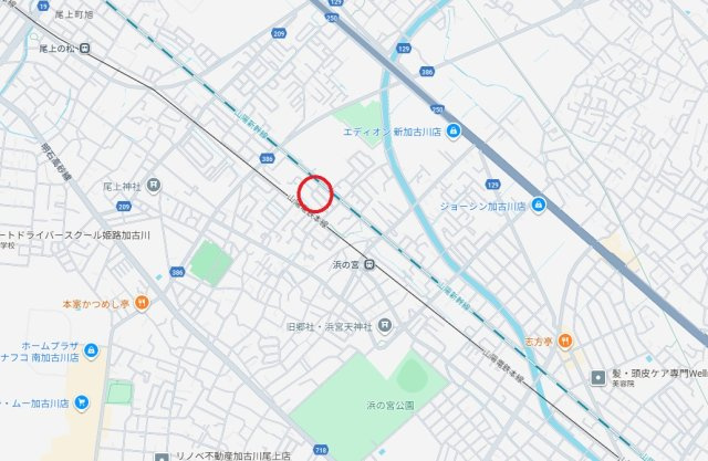 加古川市尾上町口里　　　山陽電鉄「浜の宮駅」徒歩6分の地図