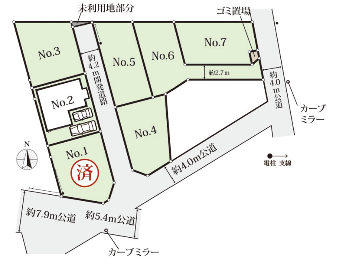 川越市大字安比奈新田　新築一戸建て　2号棟の区画図|２号棟