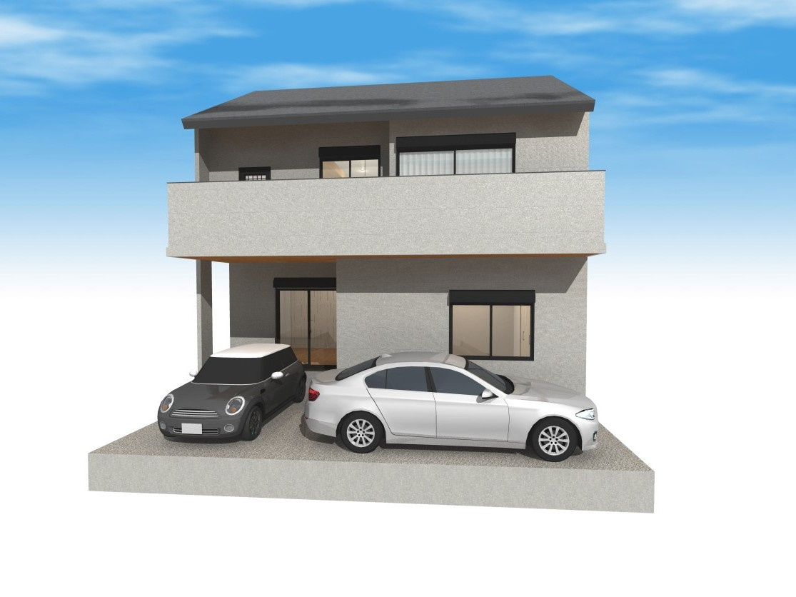 西野八幡田町の外観パース|【完成イメージパース】