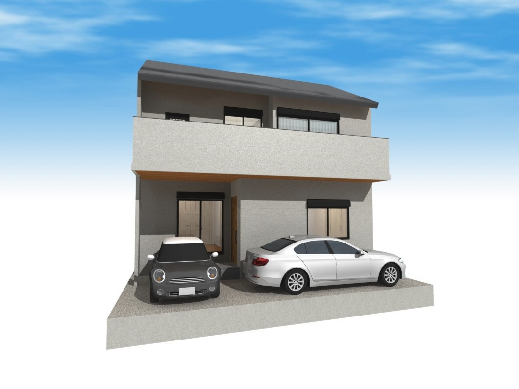 西野八幡田町の外観パース|【完成イメージパース】