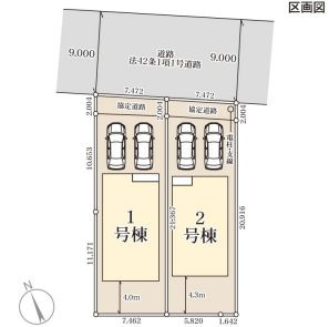 下野市小金井　第6　2号棟の区画図