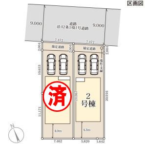 下野市小金井　第6　2号棟の区画図