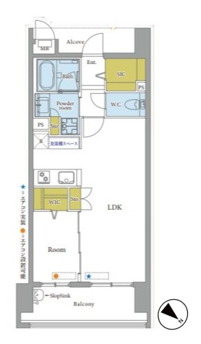 【間取り】 | モントーレ東比恵クレア | 北東向き1LDK(約42.77平米)、貴重なペット相談可能な物件です♪