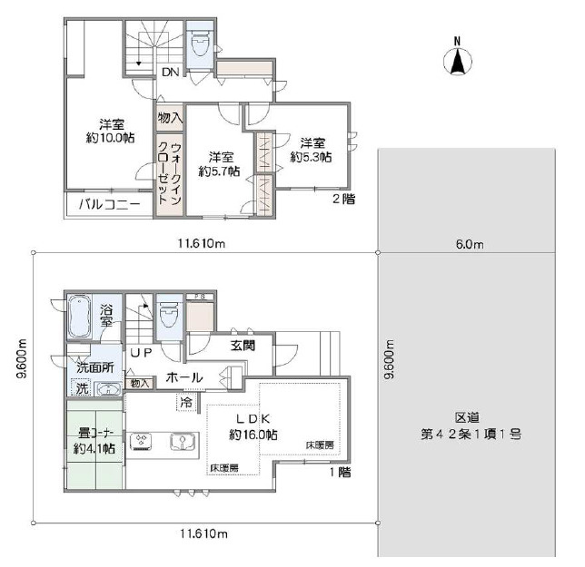 練馬区春日町6丁目　2018年築　生活快適エリア　大型中古戸建の間取り|3LDK+畳コーナー+土間収納+WIC+カースペース　敷地面積 111.49ｍ2　建物面積 105.98ｍ2