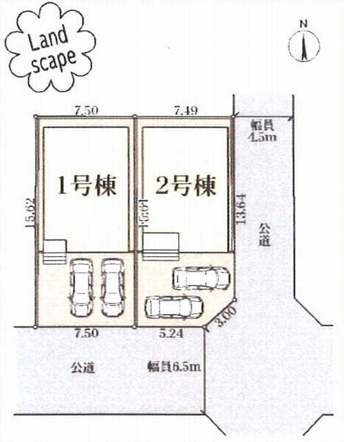 伊勢原市高森台3丁目第3　全2棟　2号棟の区画図