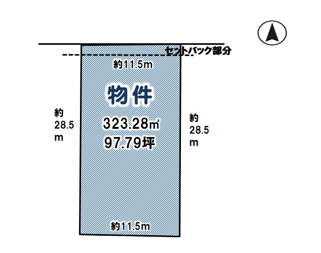小山市若木町1丁目の土地図