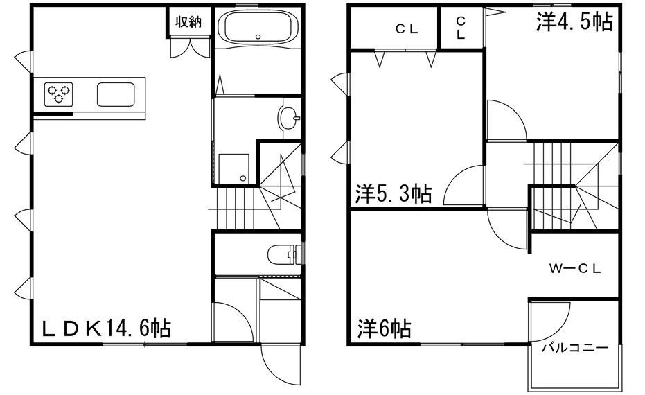 ノーブル中島B棟の間取り