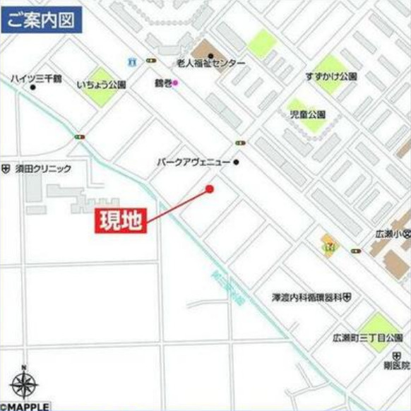 前橋市広瀬町３丁目　C号棟(全３棟)　ハートフルタウン　新築建売分譲の地図