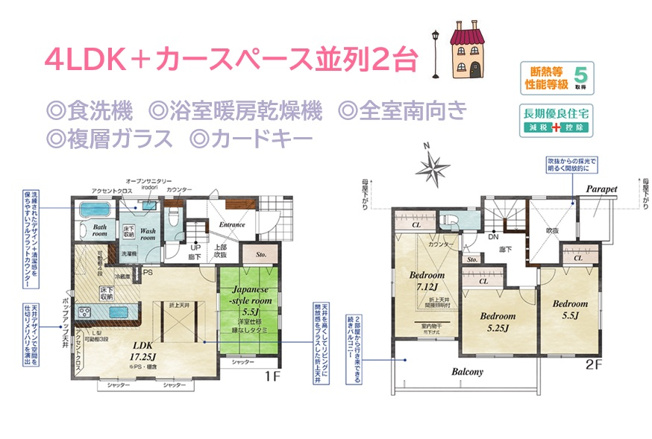 【間取り】 | 便利な仕様設備も豊富にラインナップされた４LDKのお住まい。
経験豊富なスタッフが丁寧に不動産情報のご案内を致しますので、安心してお任せ下さい。