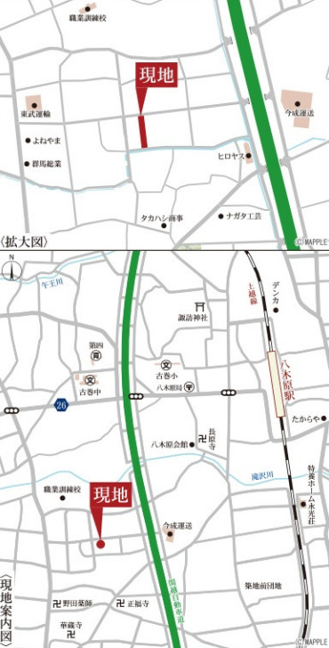 北群馬郡吉岡町下野田第13　３号棟(全３棟)　リーブルガーデン　新築建売分譲の地図