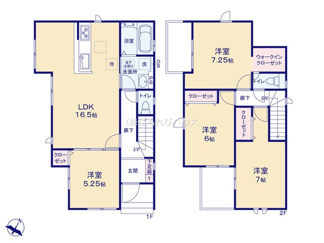 上尾市大谷本郷　9期　新築一戸建て　グラファーレ　05の間取り|上尾市大谷本郷　9期　新築一戸建て　グラファーレ　05、4LDK、土地面積109.12m2、建物面積98.53m2