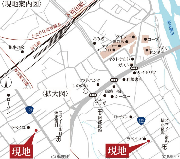 【新築平屋】桐生市相生町第27　限定１棟　リーブルガーデン　新築建売の地図