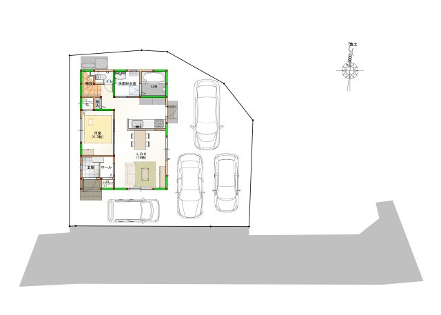☆選べる家具プレゼント☆東野③　新築戸建４LDKの区画図