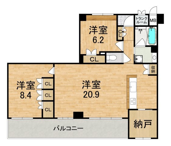 サンメゾン法隆寺の間取り