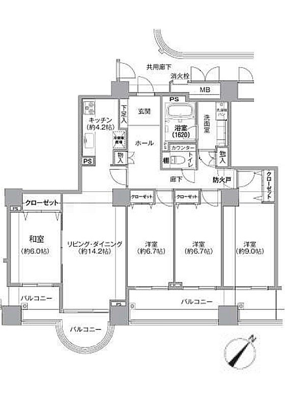 Acityタワーズウエスト・タワー棟の間取り