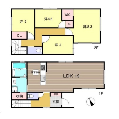 LDKは約19帖の広々とした4LDK　大久保町八木　全2棟　2号棟