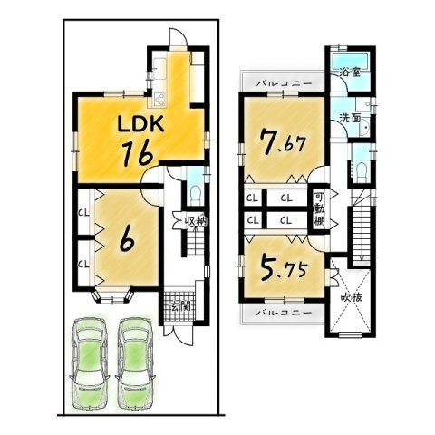 御陵峰ケ堂町２丁目の間取り