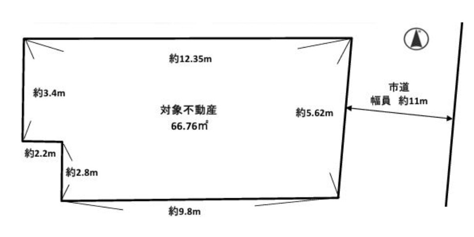 長柄中三丁目土地の土地図
