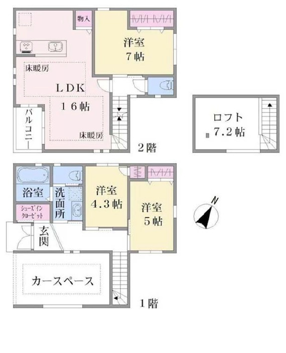 大田区東雪谷　築浅中古戸建の間取り