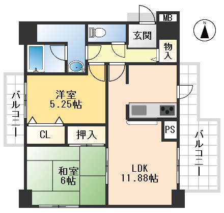 モンテベルデ吹田の間取り